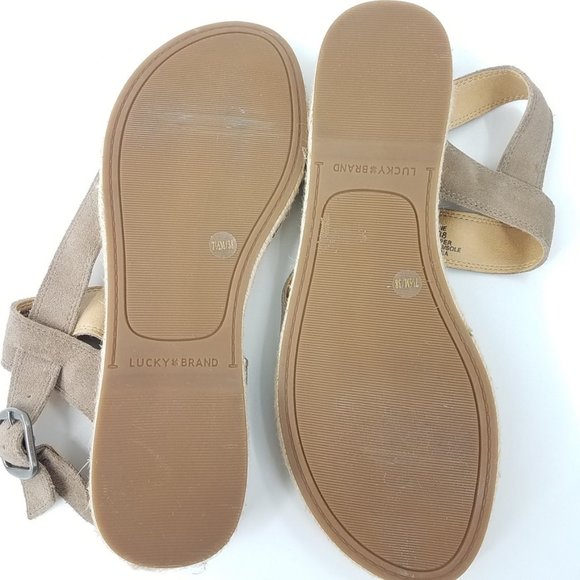 Lucky Brand Gadine Tan Suede Espadrille Sandals - Picture 12 of 13